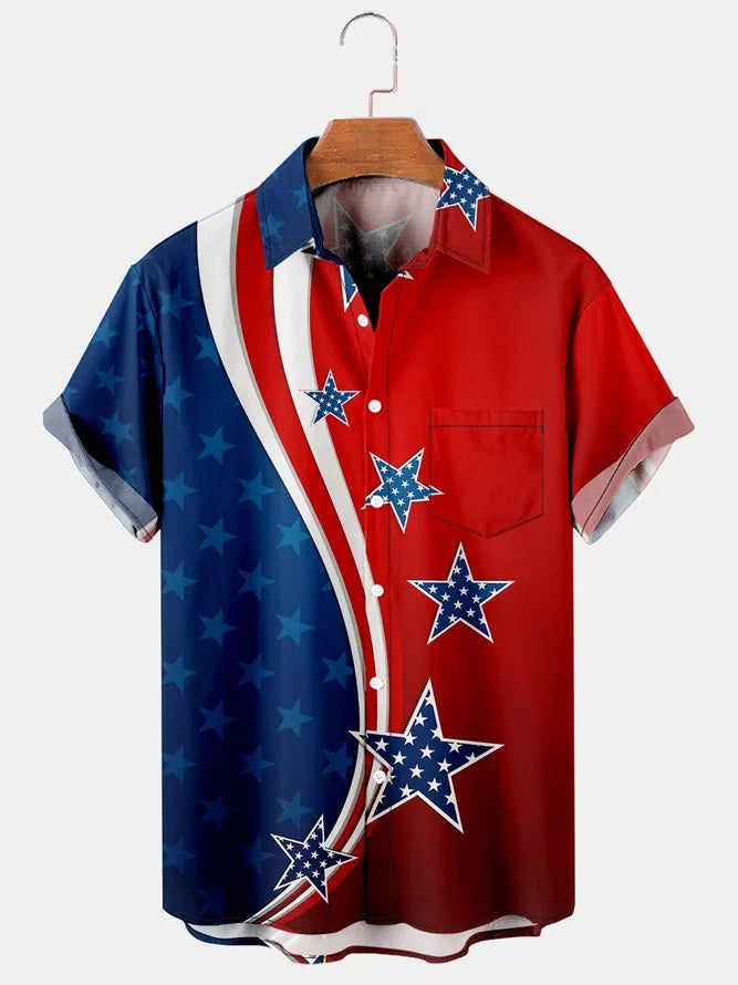 Men’S Vintage Flag Day 4Th Of July Print Casual Short Sleeve Shirt Men’S Vintage Flag Day 4Th Of July Print Casual Short Sleeve Shirt Inyourhand As picture 1 4XL 