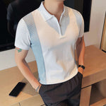 Stylish Patchwork Knit Polo Stylish Patchwork Knit Polo Inyourhand   