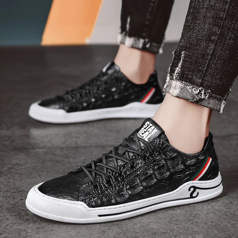 Trendy Genuine Leather Sneakers Trendy Genuine Leather Sneakers In Your Hand Store Black1 44 