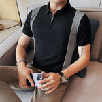 Stylish Patchwork Knit Polo Stylish Patchwork Knit Polo Inyourhand Black M 47kg-55kg 