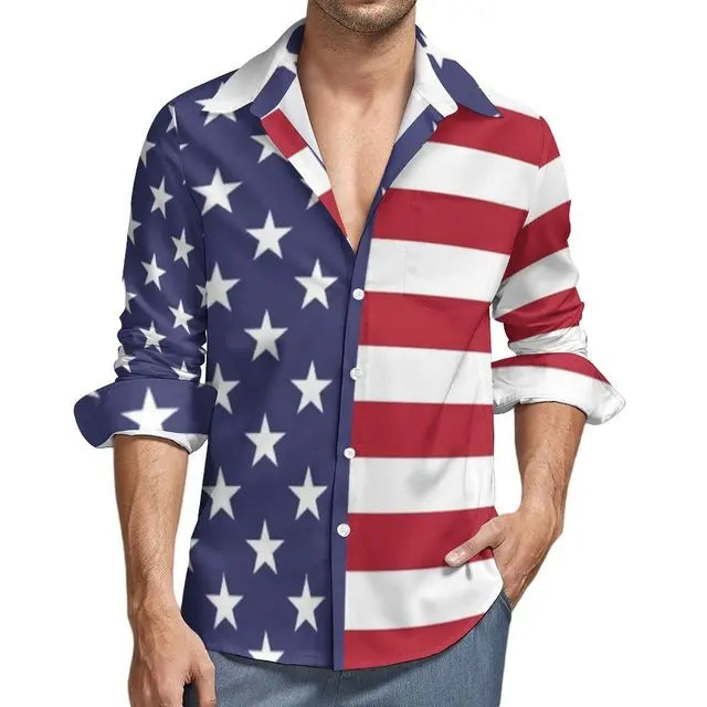 USA Stars Flag Stripes Long Sleeve USA Stars Flag Stripes Long Sleeve Inyourhand   