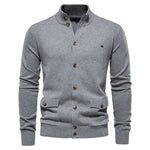 Stylish Knit Mock Neck Cardigan for Men Stylish Knit Mock Neck Cardigan for Men DAPPER & CO. Grey S 