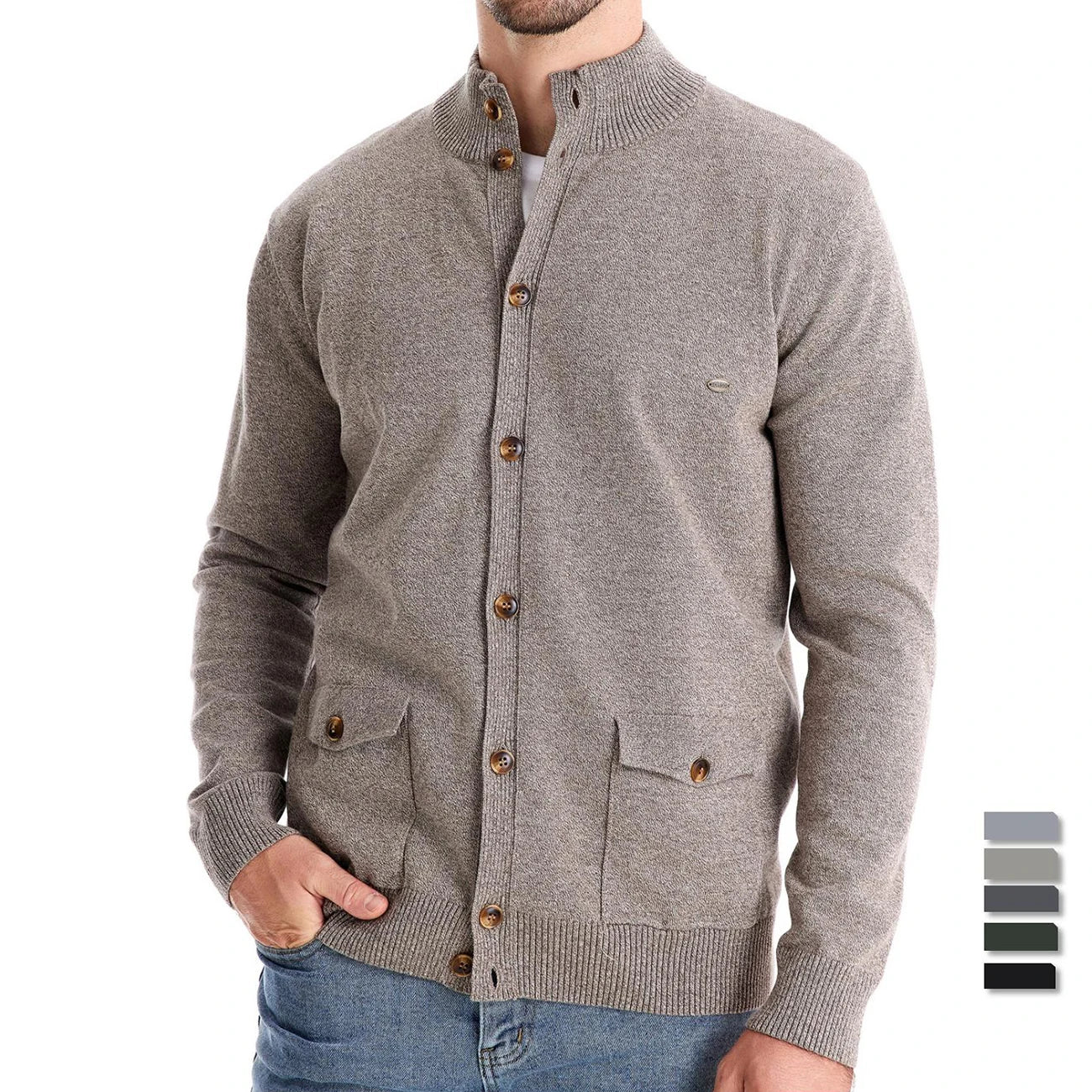 Stylish Knit Mock Neck Cardigan for Men Stylish Knit Mock Neck Cardigan for Men DAPPER & CO.   