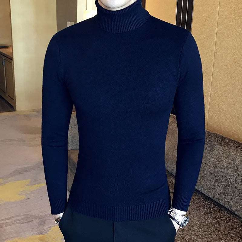 Winter Warmth Turtleneck Sweater Winter Warmth Turtleneck Sweater Inyourhand Navy S(40-55Kg) 