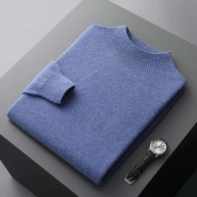 Half Turtleneck  Pure Wool  Sweater Half Turtleneck Pure Wool Sweater In Your Hand Store Blue XXXL 