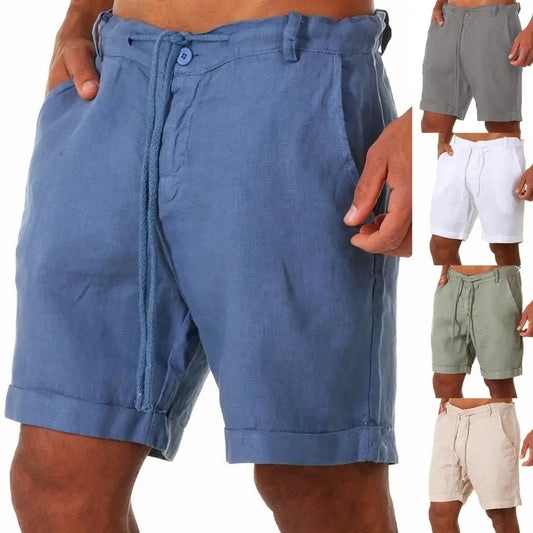Men's Breathable  Cotton Linen Shorts  Breathable