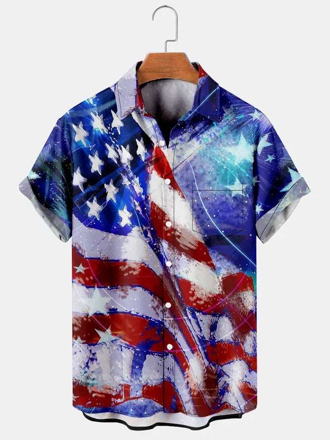 Men’S Vintage Flag Day 4Th Of July Print Casual Short Sleeve Shirt Men’S Vintage Flag Day 4Th Of July Print Casual Short Sleeve Shirt Inyourhand As picture 5 XL 