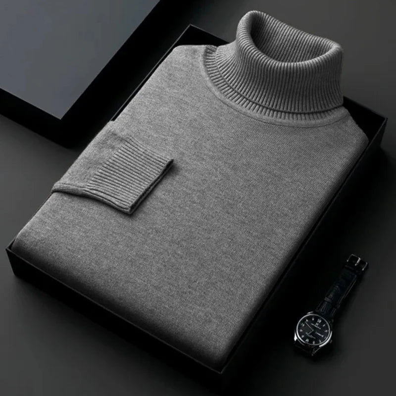 Sweatwear  Anti-pilling Knitted Turtleneck Sweater Sweatwear Anti-pilling Knitted Turtleneck Sweater In Your Hand Store Dark Gray 3XL 