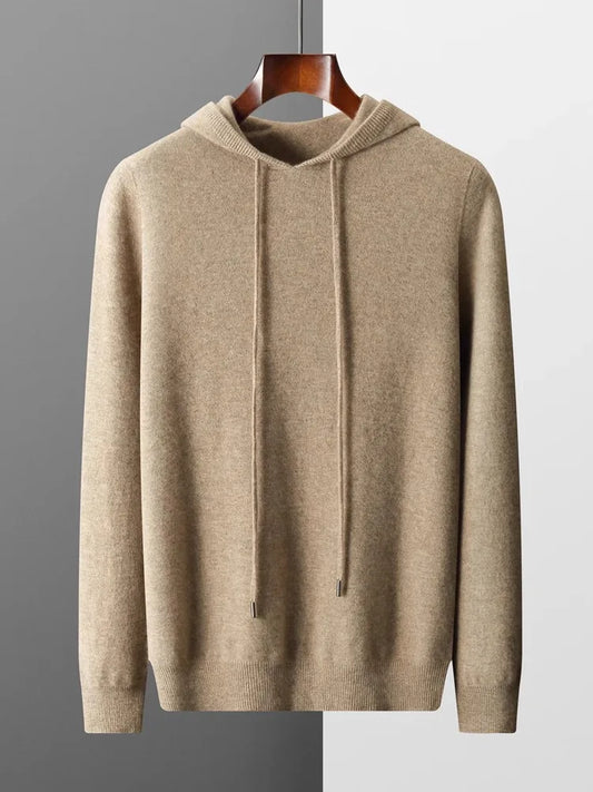Hoodie 100% Merino Wool Knitted Sweatshirt Sweater