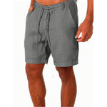 Men's Cotton Linen shorts Men's Cotton Linen shorts In Your Hand Store GRAY US XL 