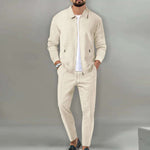 Lapel zip-up Jacket and Pants set Lapel zip-up Jacket and Pants set In Your Hand Store Khaki XXXL 