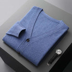 knitted coat long sleeve wool sweater knitted coat long sleeve wool sweater DAPPER & CO. Blue XXXL 