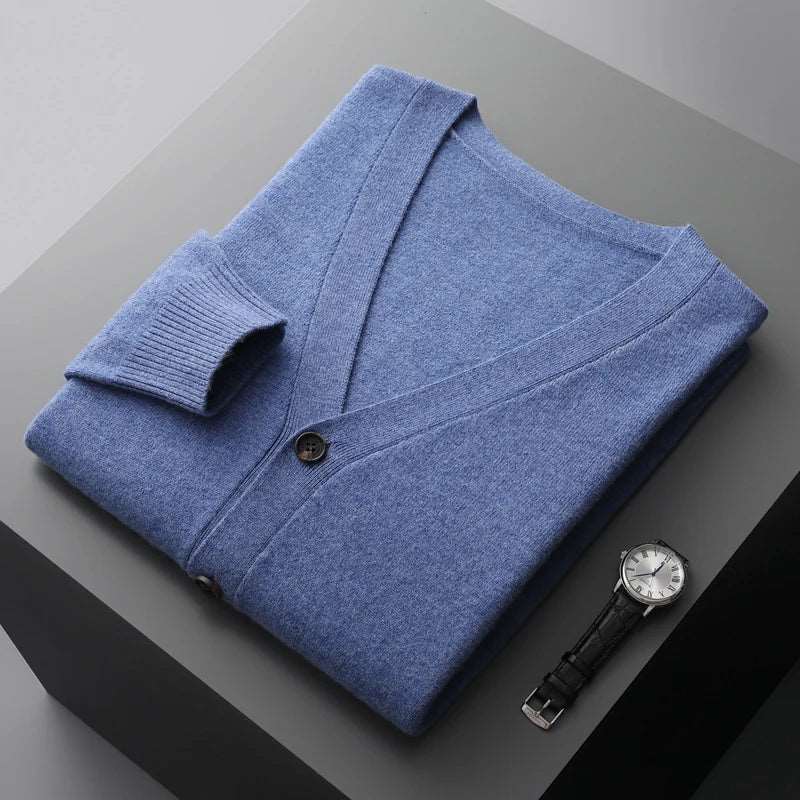 knitted coat long sleeve wool sweater knitted coat long sleeve wool sweater In Your Hand Store Blue XXXL 