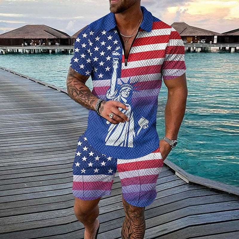 Stars & Stripes Men's Tracksuit Set Stars & Stripes Men's Tracksuit Set Inyourhand Set 10 5XL 