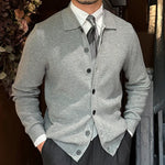 Men's High-Quality Knitted Cardigan with Pockets Men's High-Quality Knitted Cardigan with Pockets DAPPER & CO. Grey S 