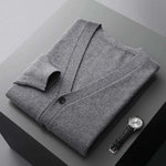 knitted coat long sleeve wool sweater knitted coat long sleeve wool sweater DAPPER & CO. Dark Grey XXXL 