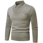 Men's Layered Look Knit Top Men's Layered Look Knit Top Inyourhand Light Grey Asia XL 