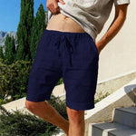 Men's Cotton Linen Shorts Men's Cotton Linen Shorts In Your Hand Store Navy US S 