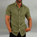 Men's Retro Casual Short Sleeve Shirt Men's Retro Casual Short Sleeve Shirt In Your Hand Store Army green S 