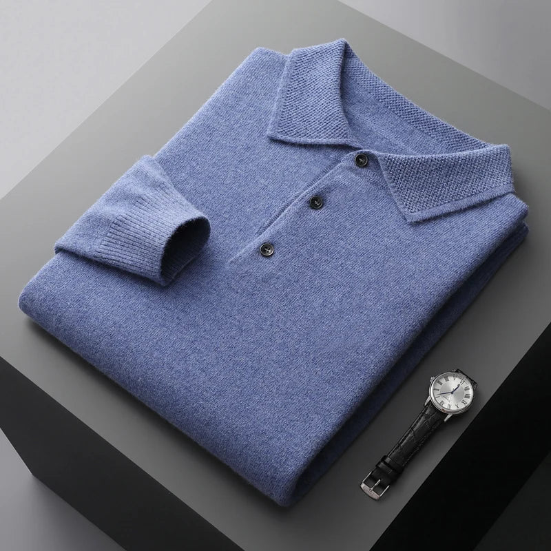 merino wool top knitted Polo merino wool top knitted Polo In Your Hand Store Blue XXXL 