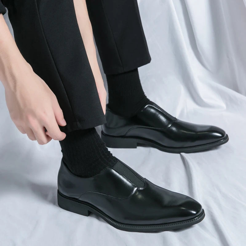 Fashion Leather Loafers  In Your Hand Store black 11 