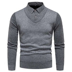 Men's Layered Look Knit Top Men's Layered Look Knit Top Inyourhand Dark Grey Asia 2XL 