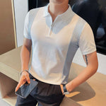 Stylish Patchwork Knit Polo Stylish Patchwork Knit Polo Inyourhand   