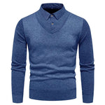 Men's Layered Look Knit Top Men's Layered Look Knit Top Inyourhand Blue Asia 3XL 