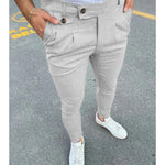 Men's Casual Skinny Pants Men's Casual Skinny Pants Inyourhand Light Gray XXXL 