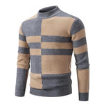 Men's Casual Warm Neck Sweater Men's Casual Warm Neck Sweater In Your Hand Store gray and khaki M 