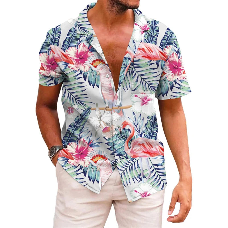 Men's printed lapel summer short-sleeved Men's printed lapel summer short-sleeved In Your Hand Store 12 S 