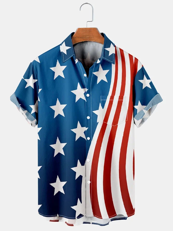 Men’S Vintage Flag Day 4Th Of July Print Casual Short Sleeve Shirt Men’S Vintage Flag Day 4Th Of July Print Casual Short Sleeve Shirt Inyourhand As picture 4 4XL 