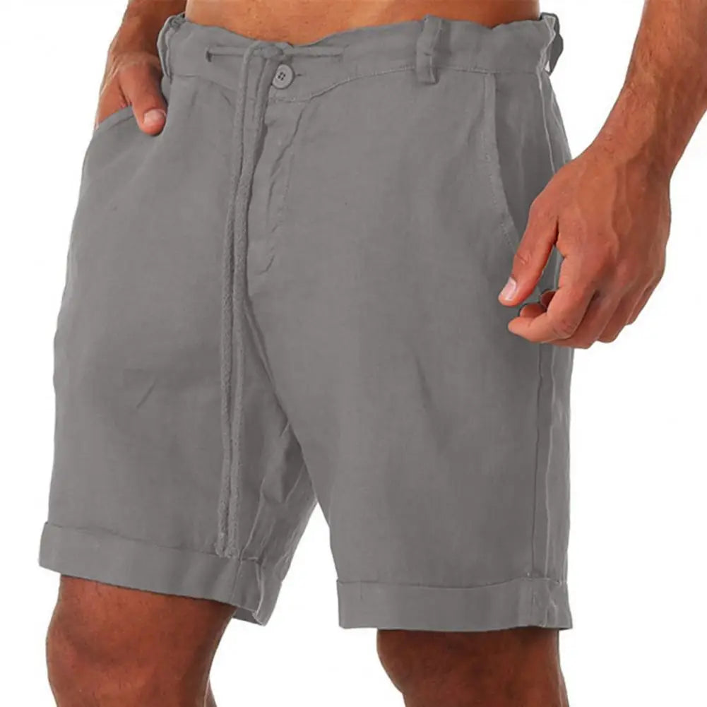 Men's Breathable  Cotton Linen Shorts  Breathable Men's Breathable Cotton Linen Shorts Breathable In Your Hand Store Grey 2XL 