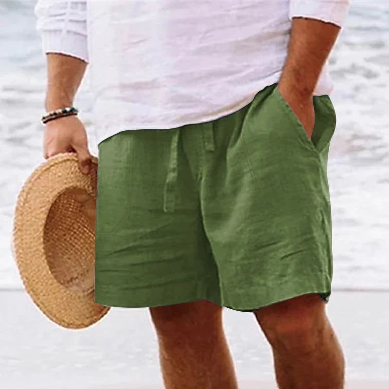 Men's summer cotton and linen shorts Men's summer cotton and linen shorts In Your Hand Store light green 4XL 