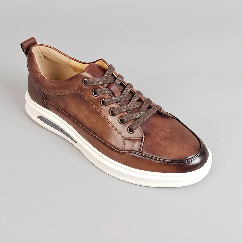 Men's Genuine Leather British Casual Lace-up Oxford Shoes Men's Genuine Leather British Casual Lace-up Oxford Shoes In Your Hand Store Brown 6 