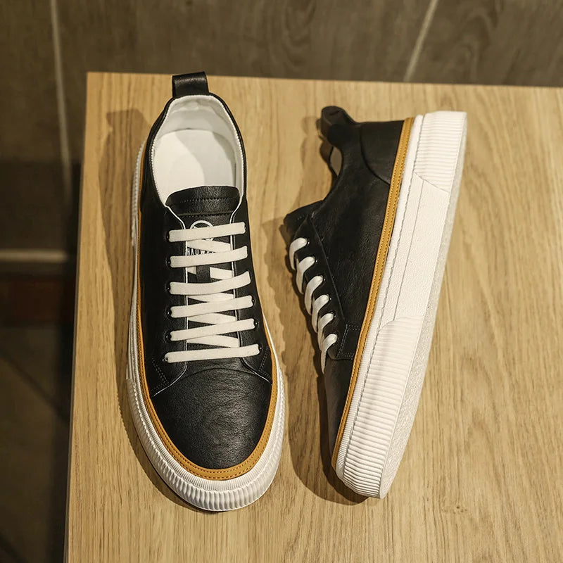 Vulcanized  Handmade Leather  Sneakers Vulcanized Handmade Leather Sneakers In Your Hand Store   