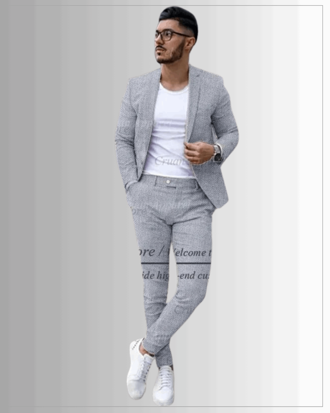 Modern Muse Slim Fit Suit Modern Muse Slim Fit Suit Inyourhand Gray 5XL (EU 60 